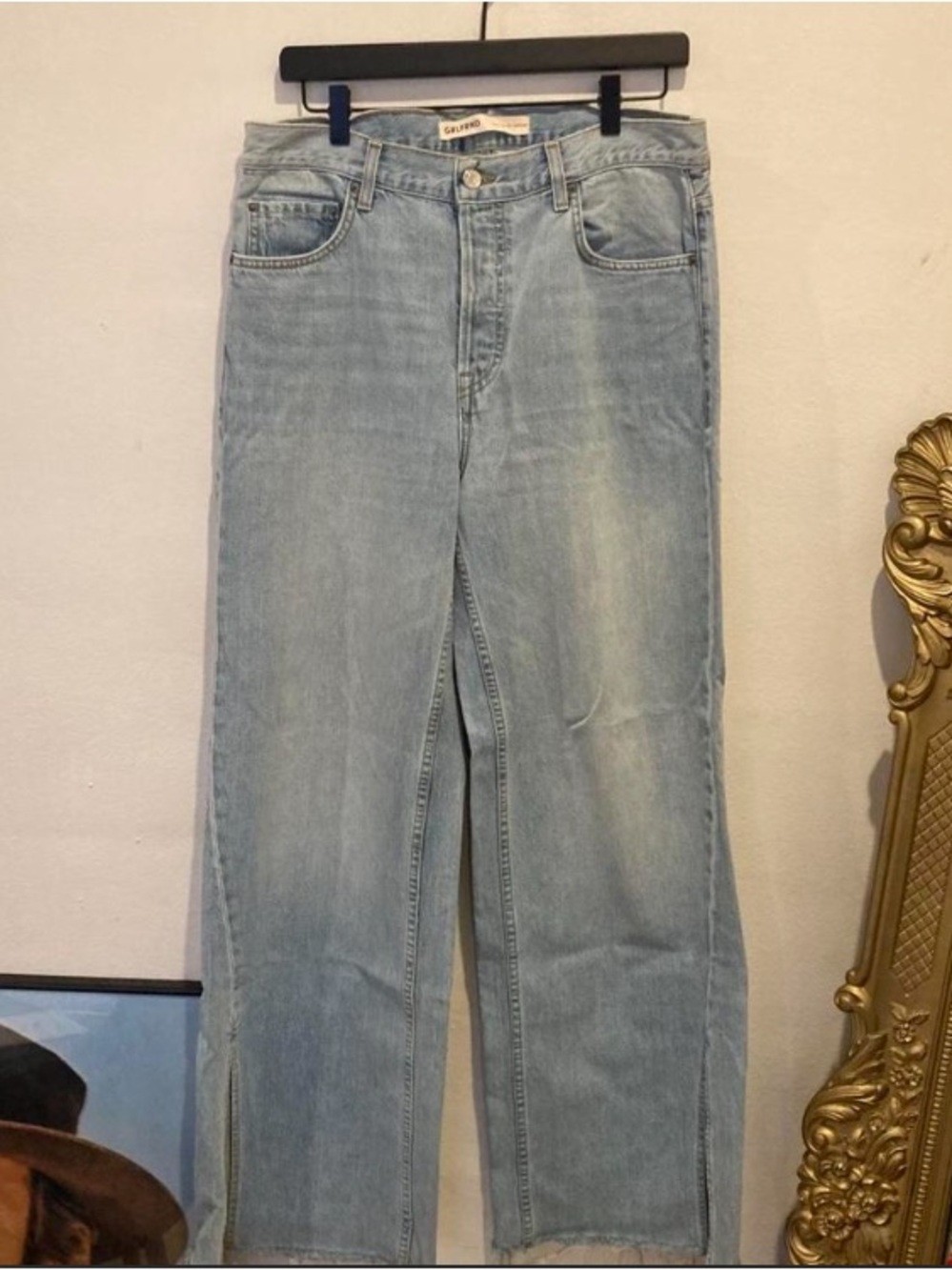 GRLFRND jean light wash wide leg